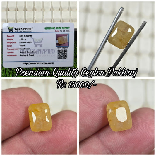 Natural Ceylon Pukhraj Stone With Lab Certificate