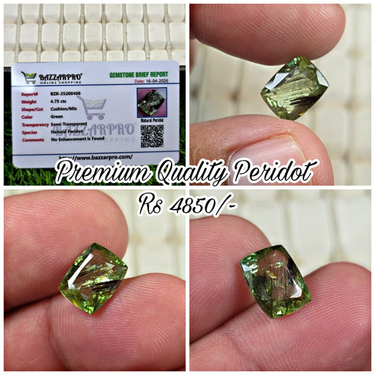 Natural Peridot Stone With Lab Certificate