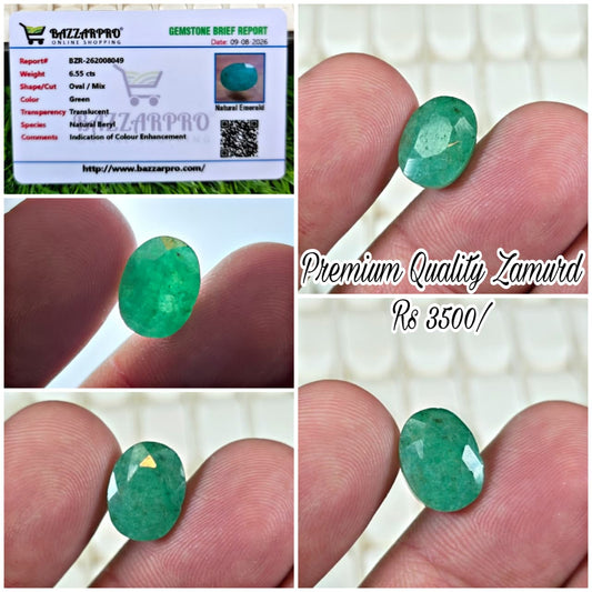 Premium Quality Zamurd Stone With Lab Certificate