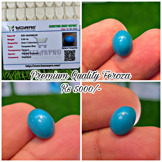Natural Feroza Stone With Lab Certificate