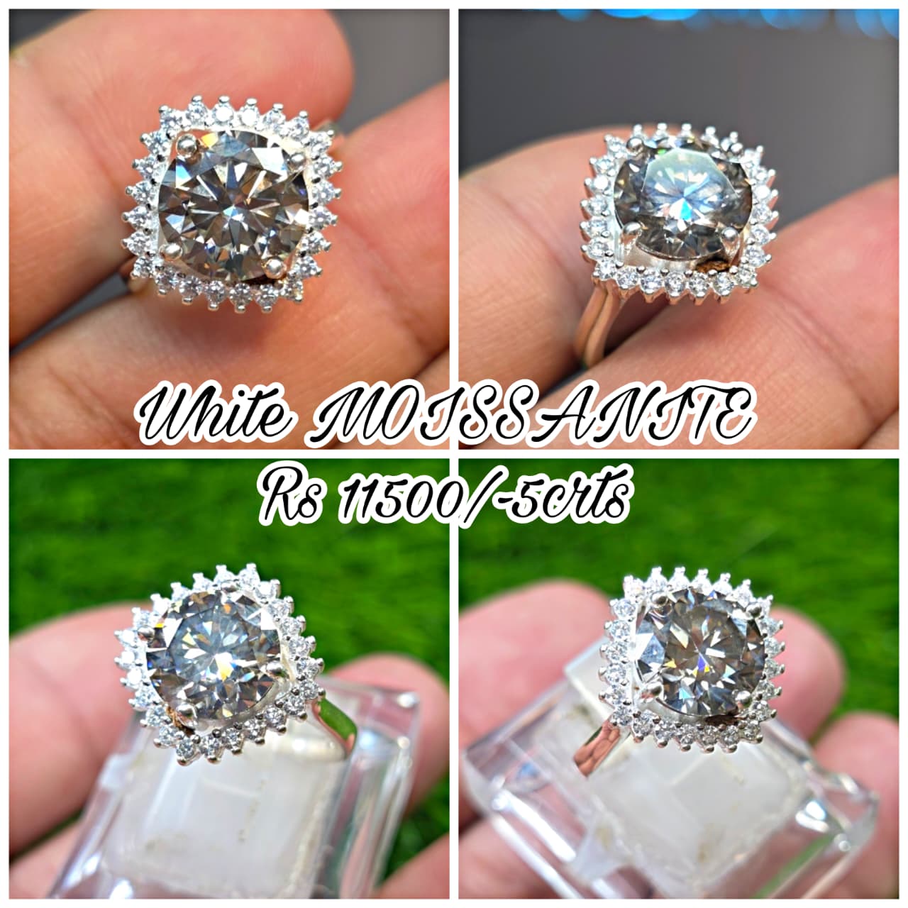 Premium Quality White Moissanite Ring (Ladies)
