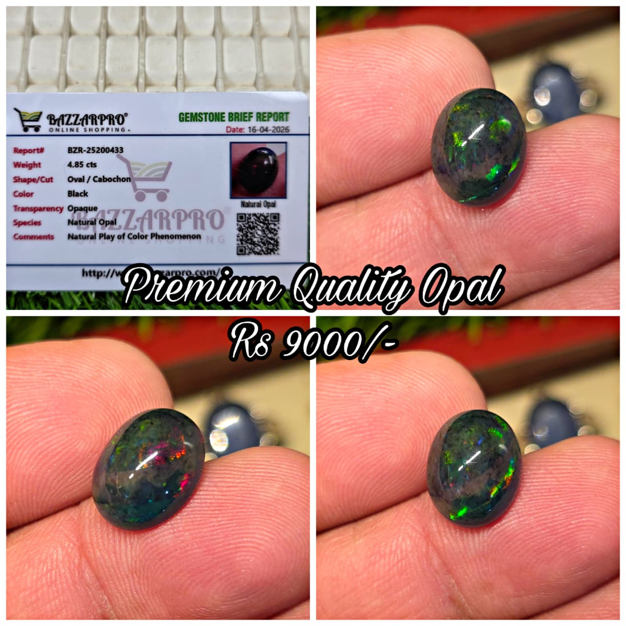 Natural Full Fire Opal Stone With Lab Certificate