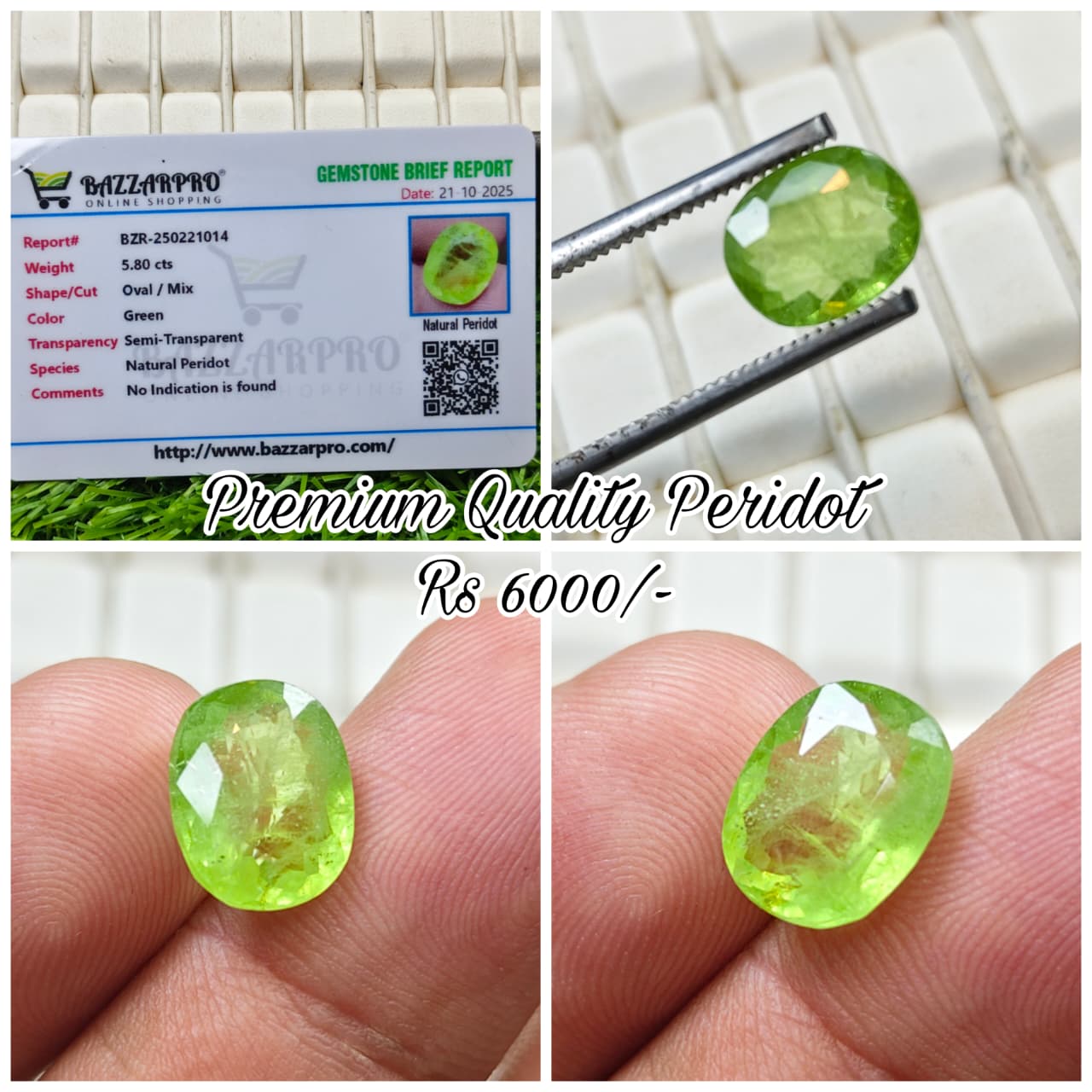 Premium Quality Peridot With Lab Certificate