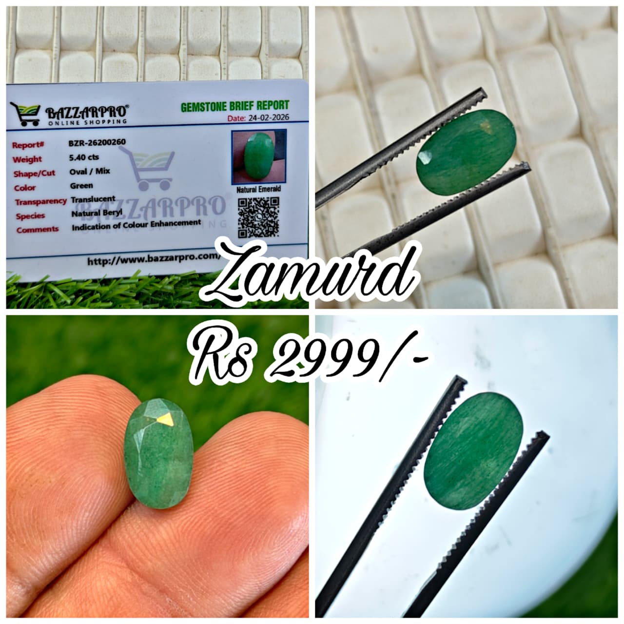 Premium Quality Zambian Zamurd With Lab Certifice