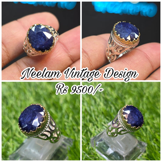 Premium Quality Vintage Design Neelam Ring