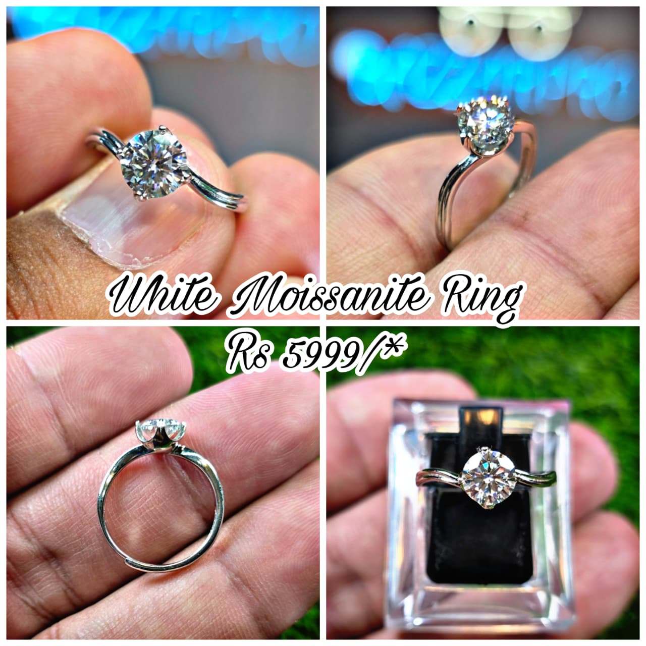 Premium Quality White Moissanite Ring (Ladies)
