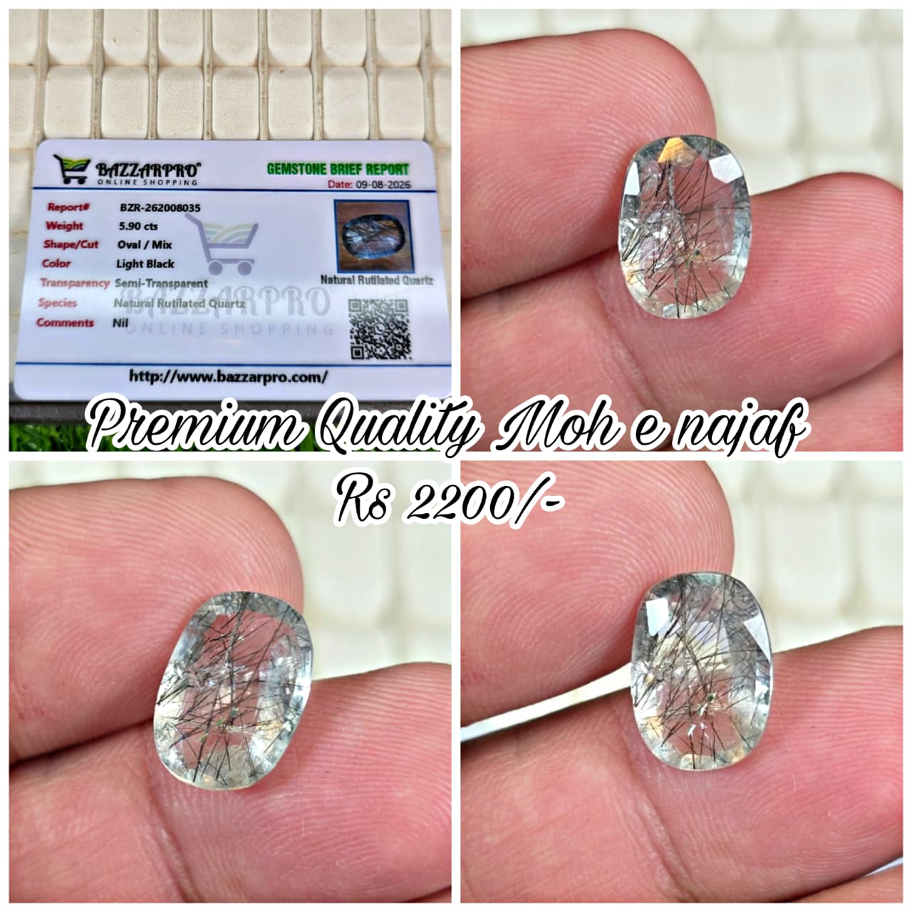 Premium Quality Moh e Najaf Stone With Lab Certificate