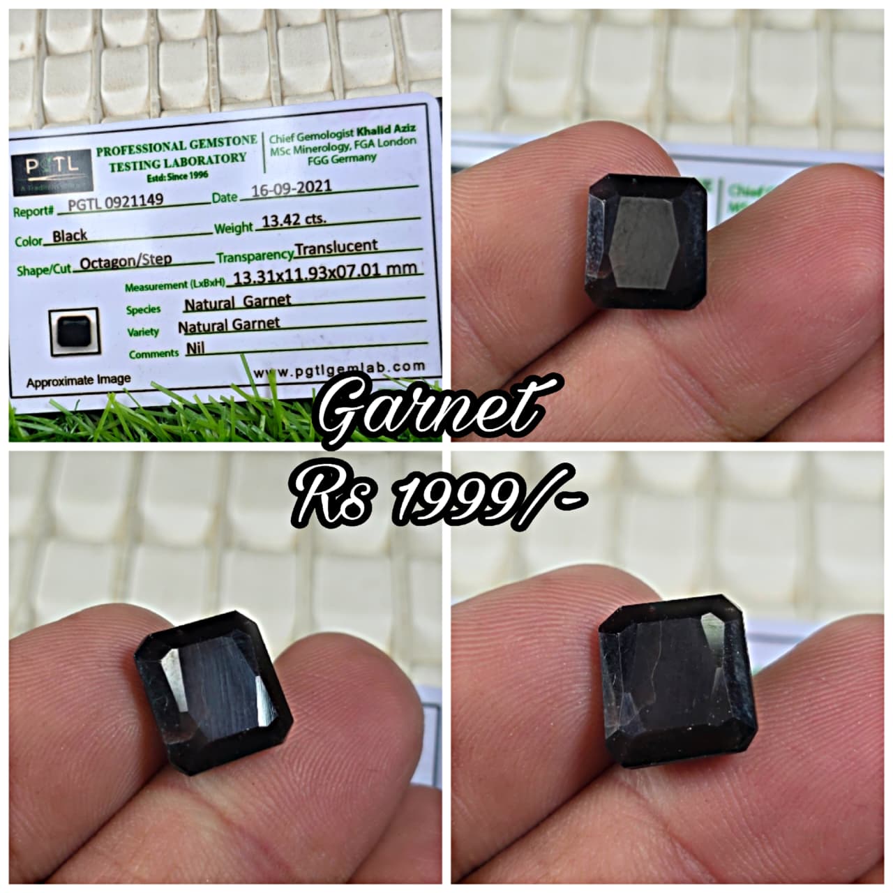 Natural Garnet Stone With Lab Certificate