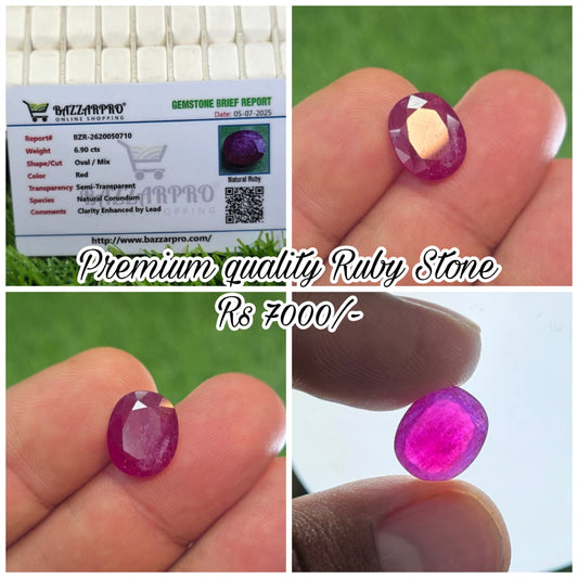 Natural Ruby Stone With Lab Certificate