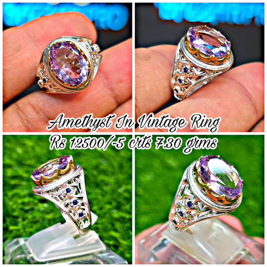Premium Quality Vintage Style Amethyst Ring