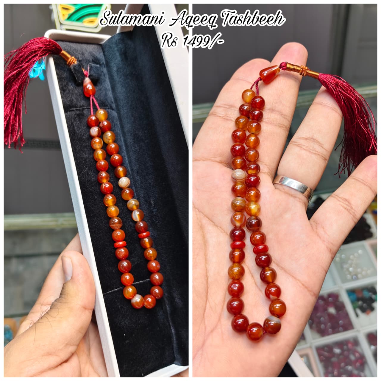 Sulemani Aqeeq Tasbeeh (Original Stone)