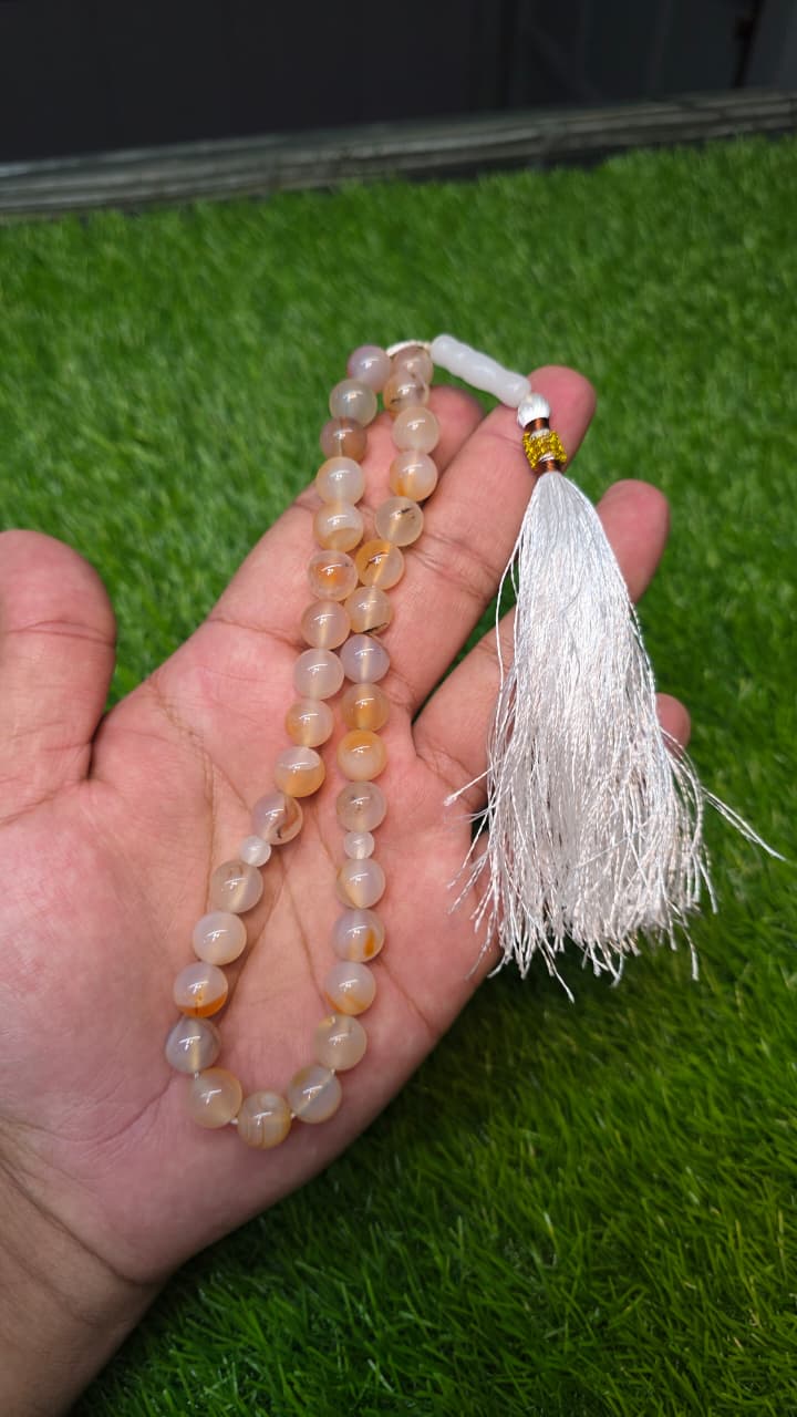 Natural Aqeeq Tasbeeh 33 Beads