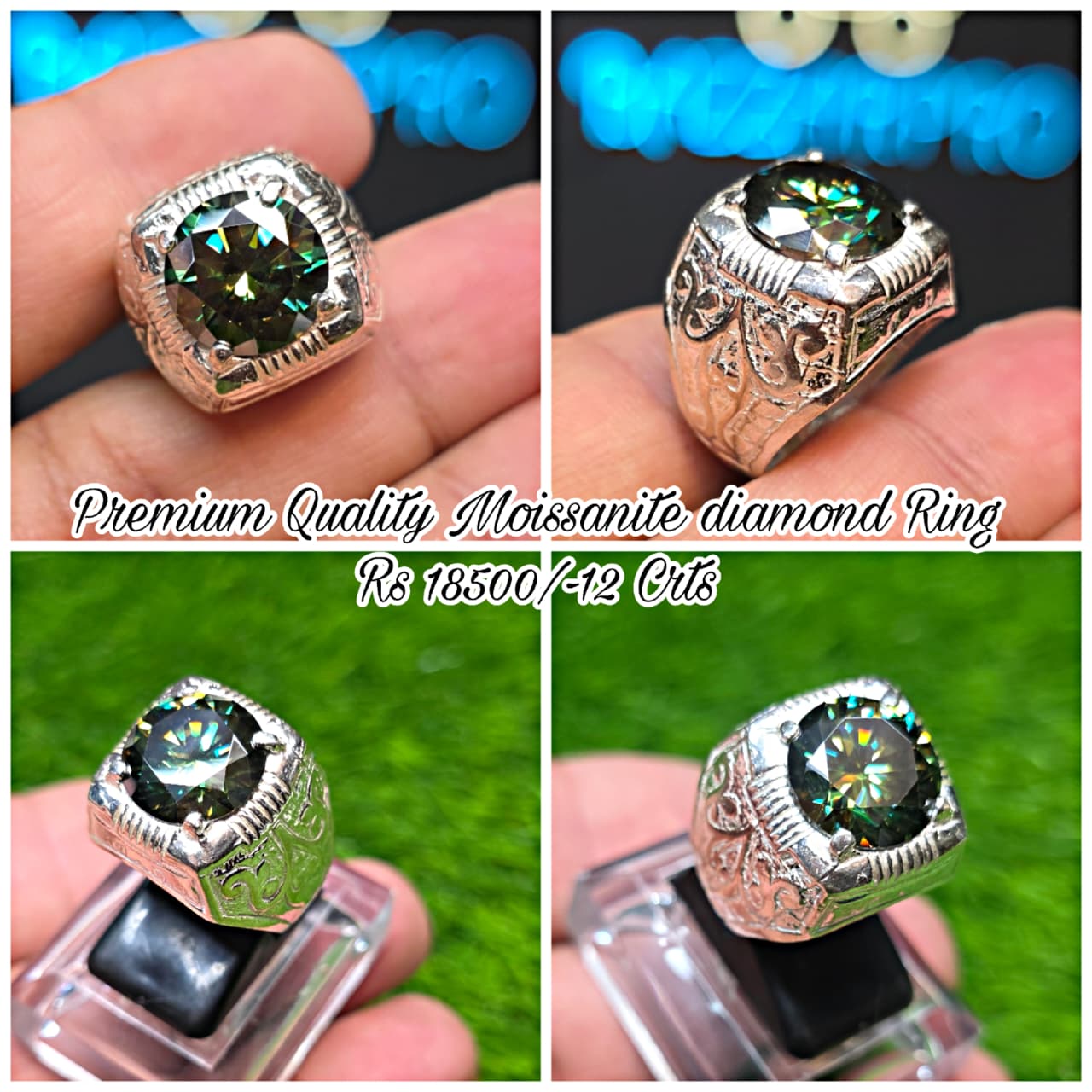 Premium Quality Green Moissanite Ring