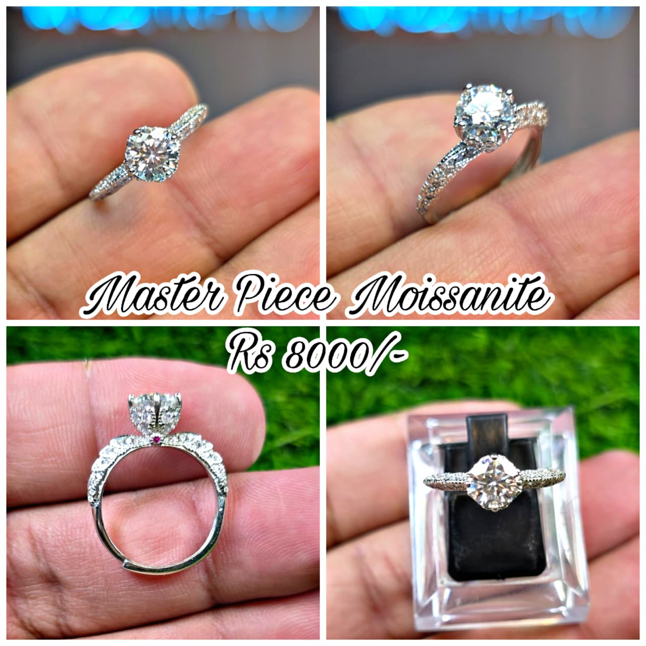 Premium Quality White Moissanite Ring (Ladies)
