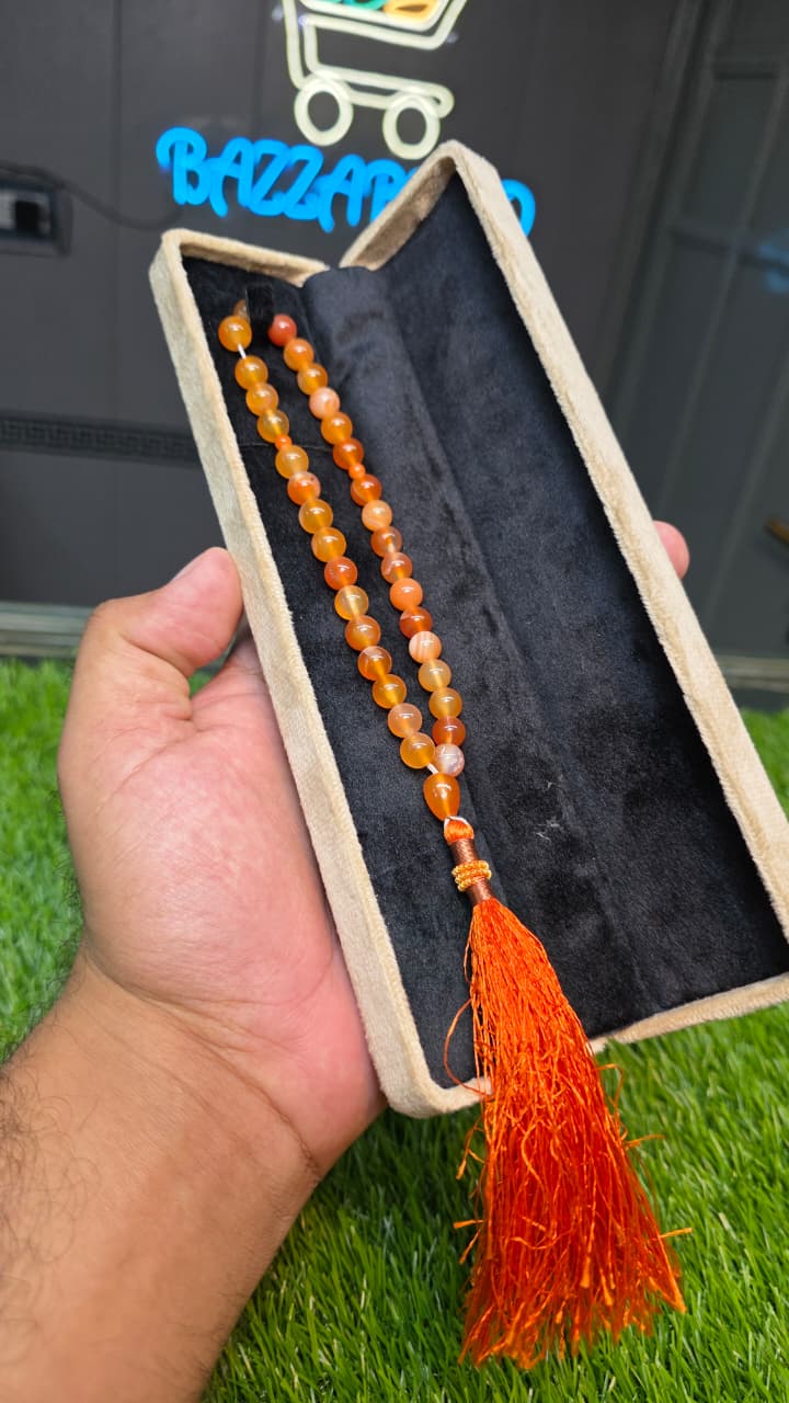 Natural Aqeeq Tasbeeh 33 Beads