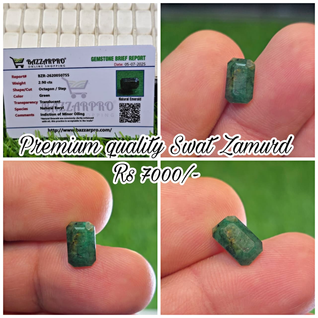 Natural Swat Zamurd Stone With Lab Certificate