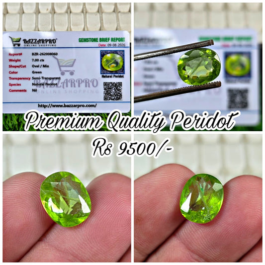 Premium Quality Peridot Stone With Lab Certificate