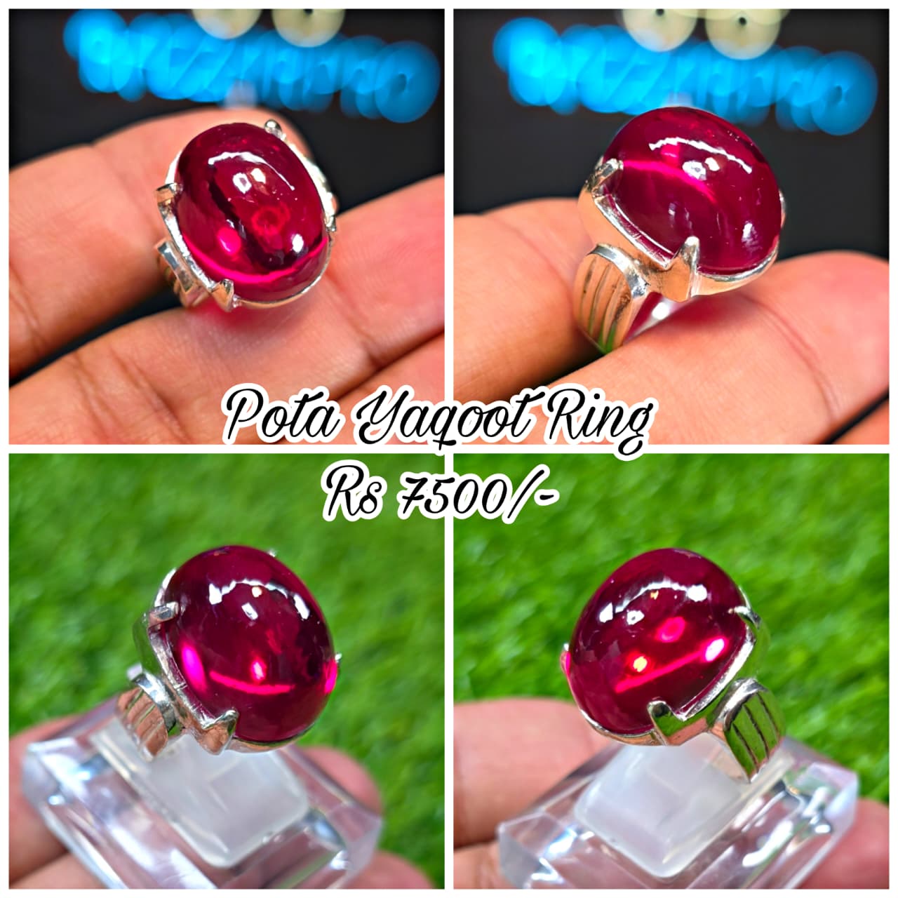 Premium Quality Pota Yaqoot Ring