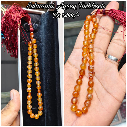 Sulemani Aqeeq Tasbeeh (Original Stone)