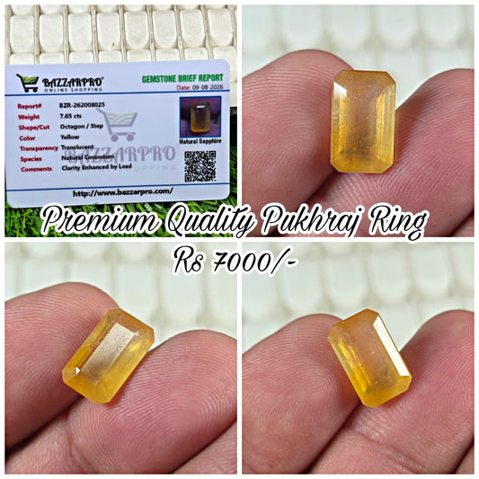 Premium Quality Pukhraj Stone With Lab Certificate