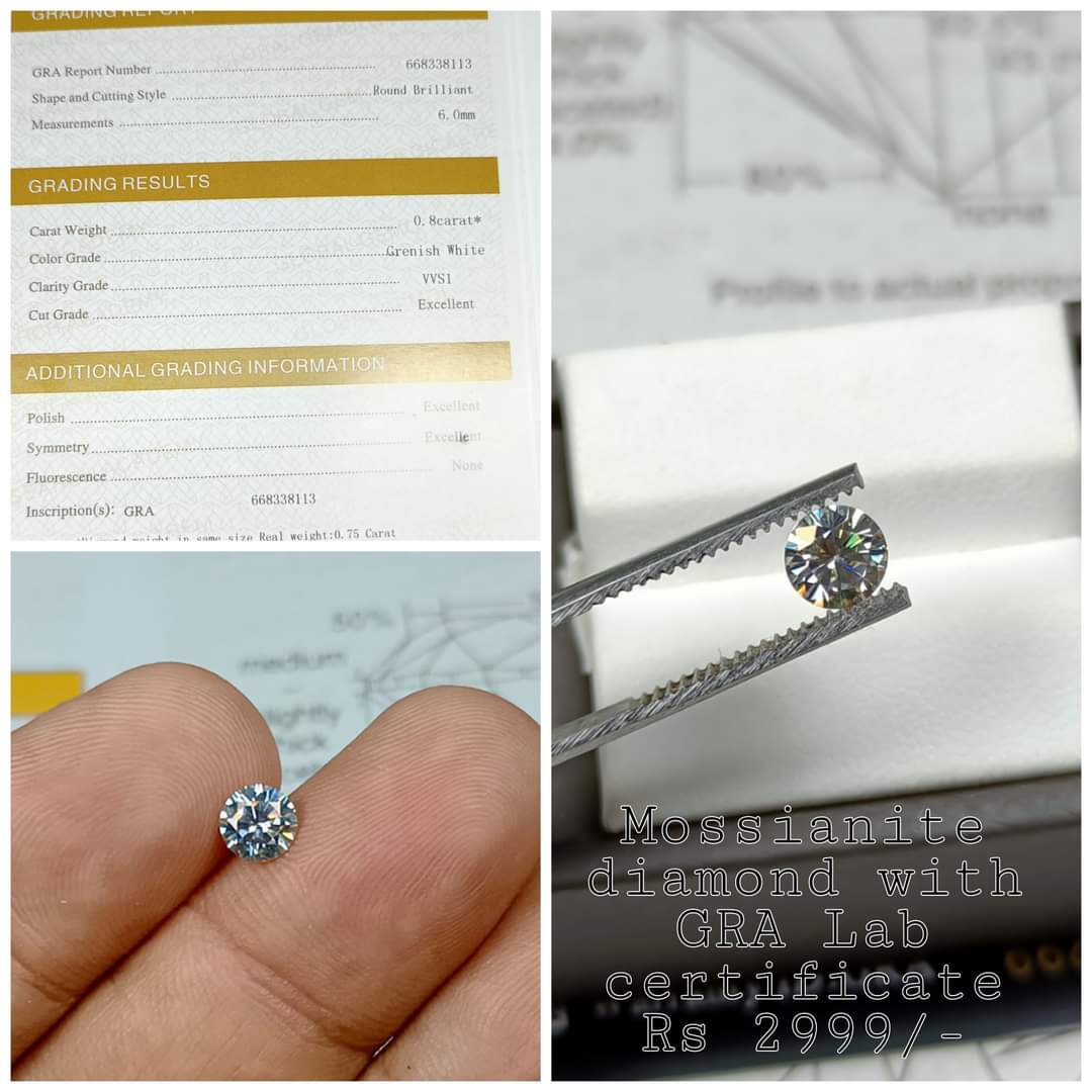 Original Moissanite 1 Carts D Color Round Brilliant Cut Moissanite Stone Beads 6.5mm VVS1 Excellent Cut Grade Test Positive Lab Diamond With GRA Certificate