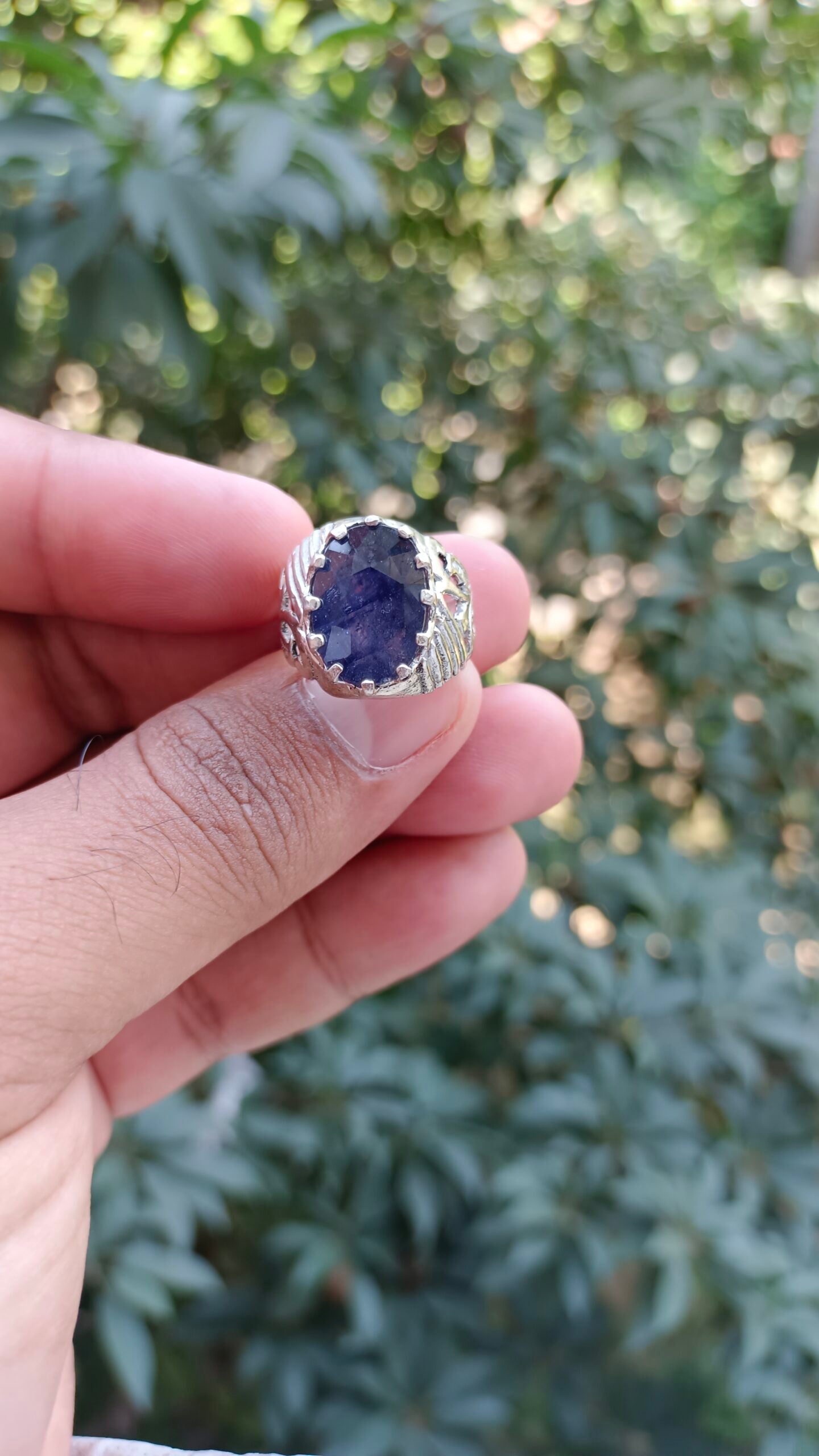 Dark Blue Sapphire Ring