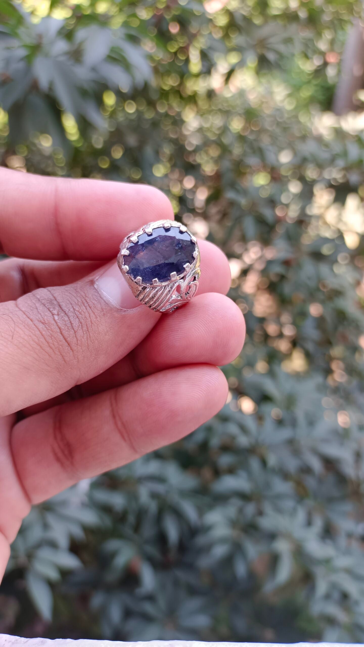 Dark Blue Sapphire Ring