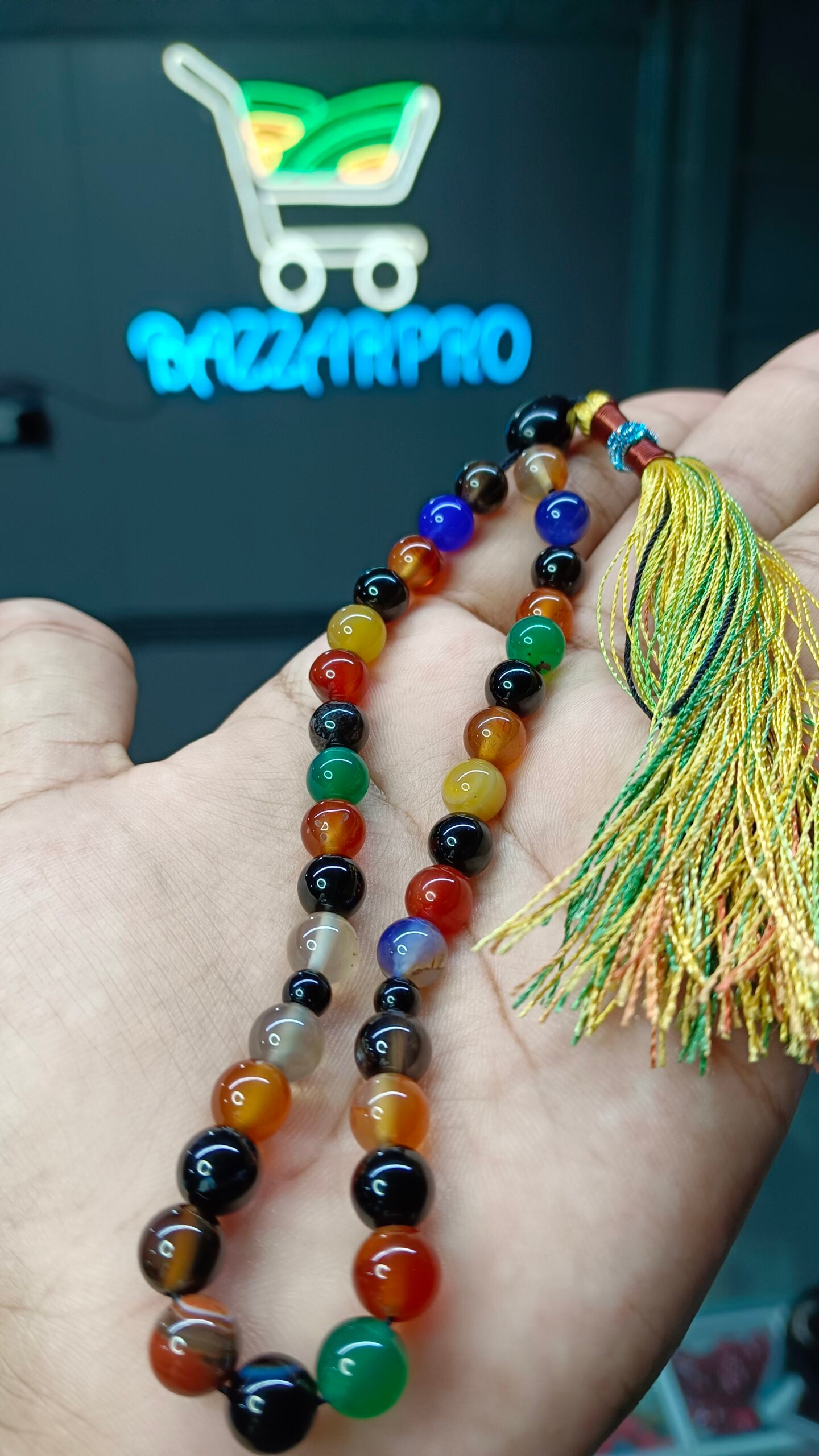 Mix Color Sulemani Aqeeq Tasbeeh 33 Beads