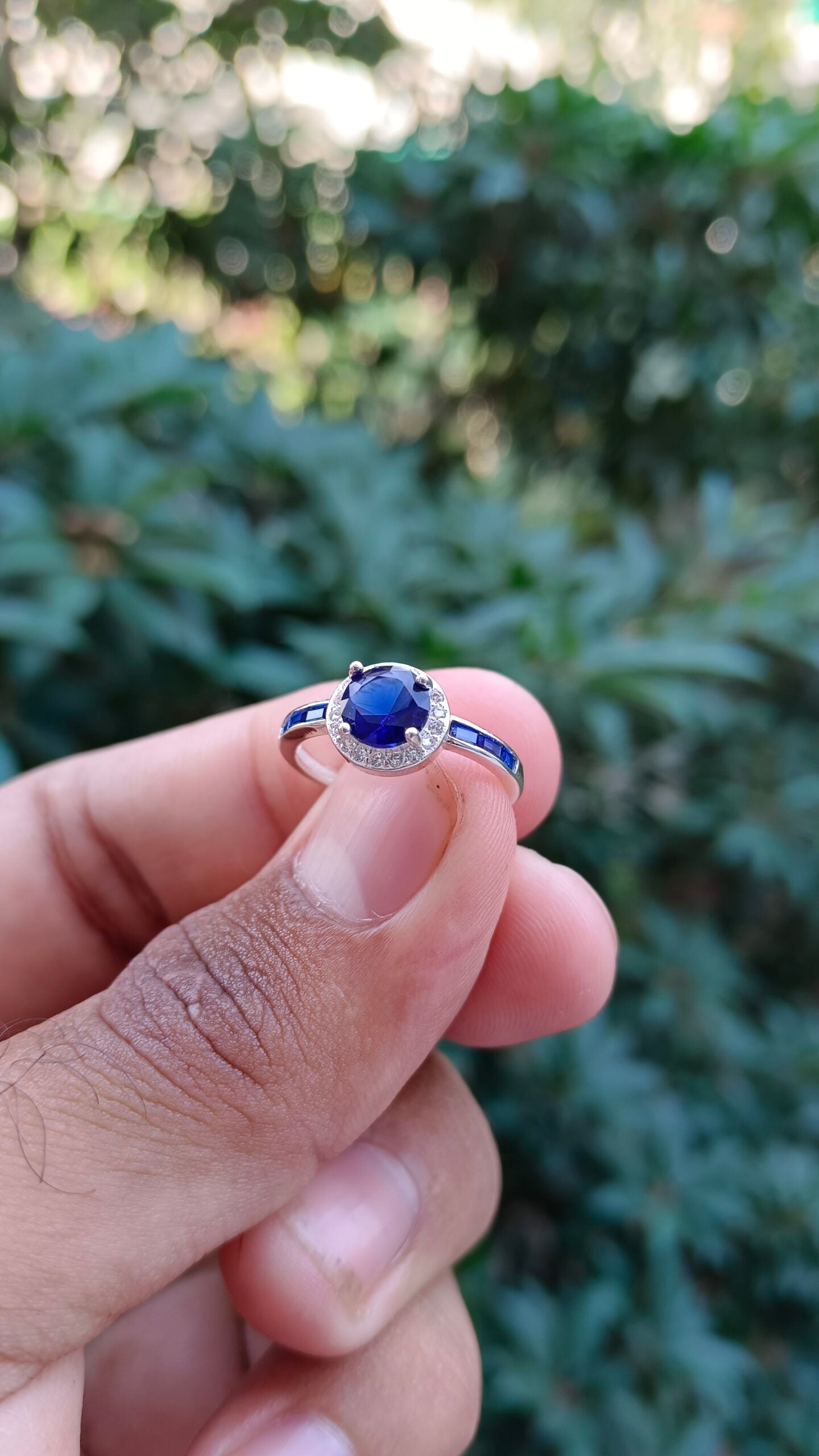 Blue Color Zircon Ladies Ring