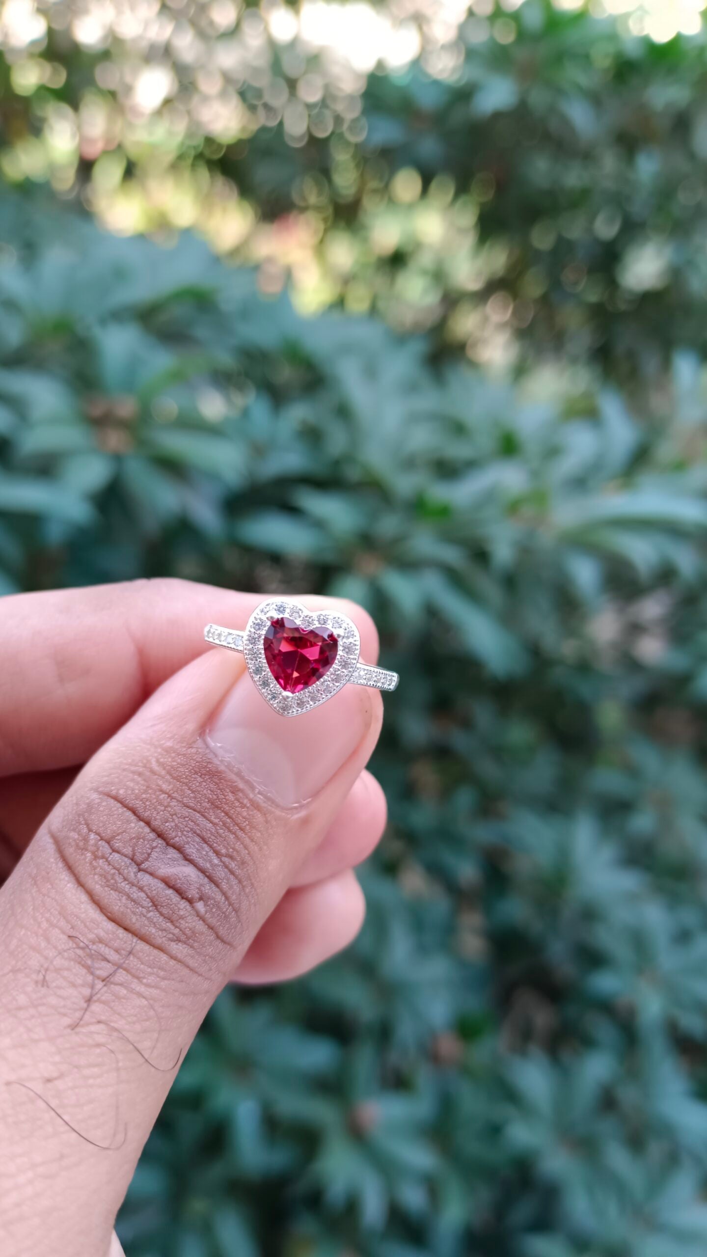 Red Zircon Ladies Ring