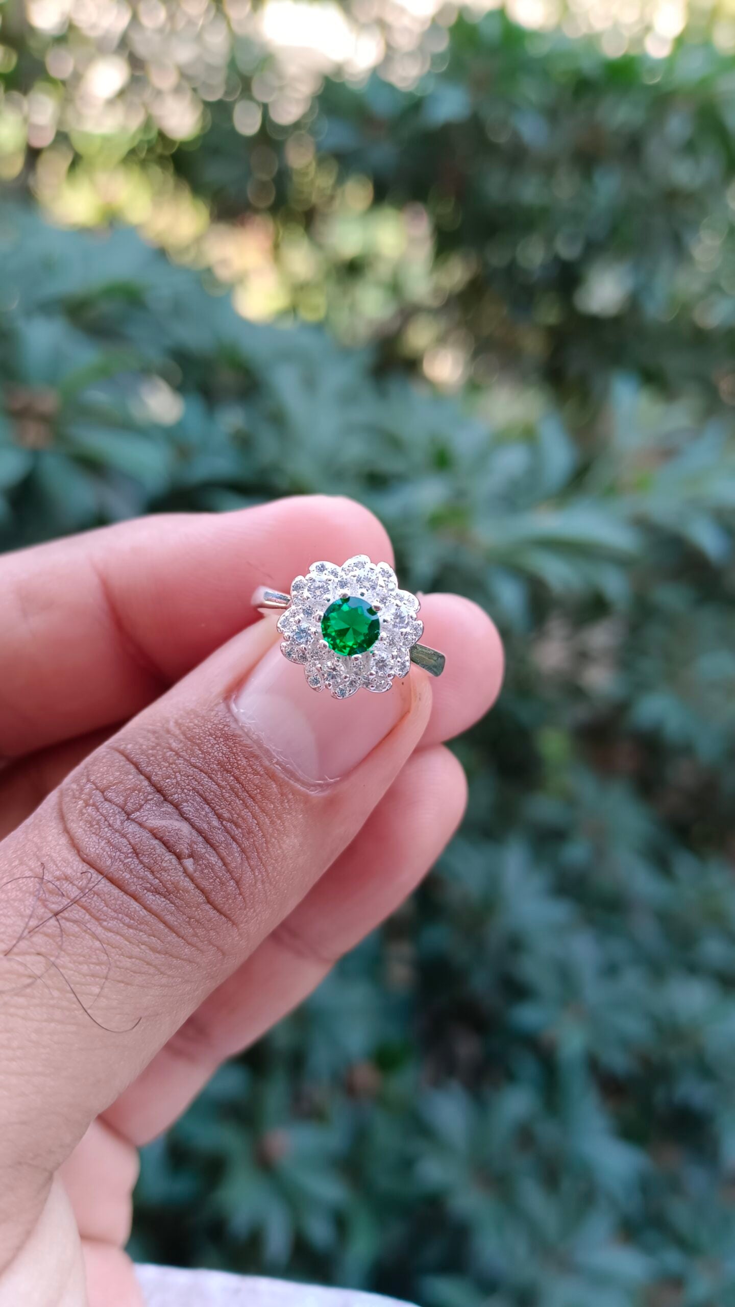 Green Zircon Ladies Ring