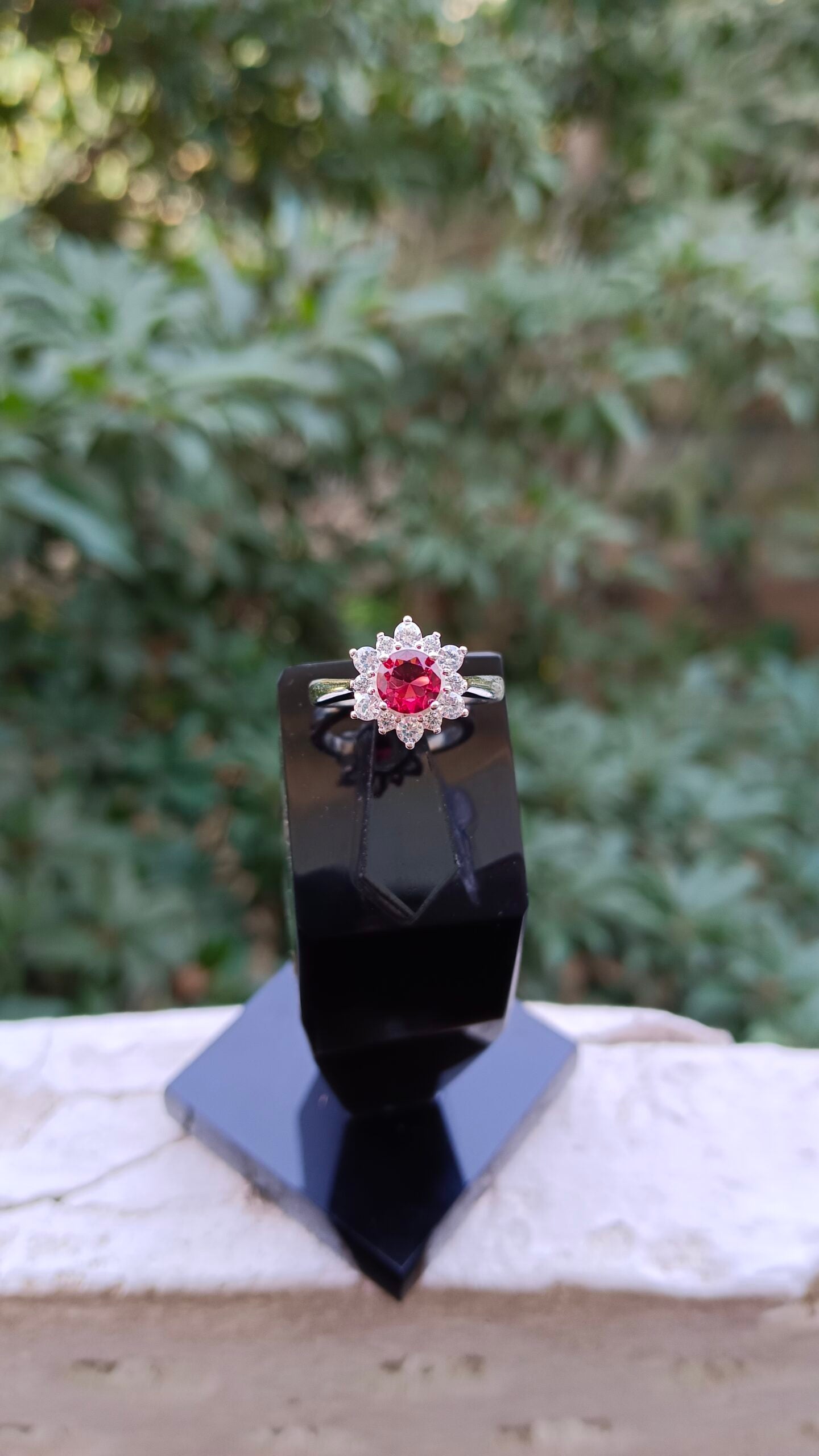 Red Zircon Ladies Ring