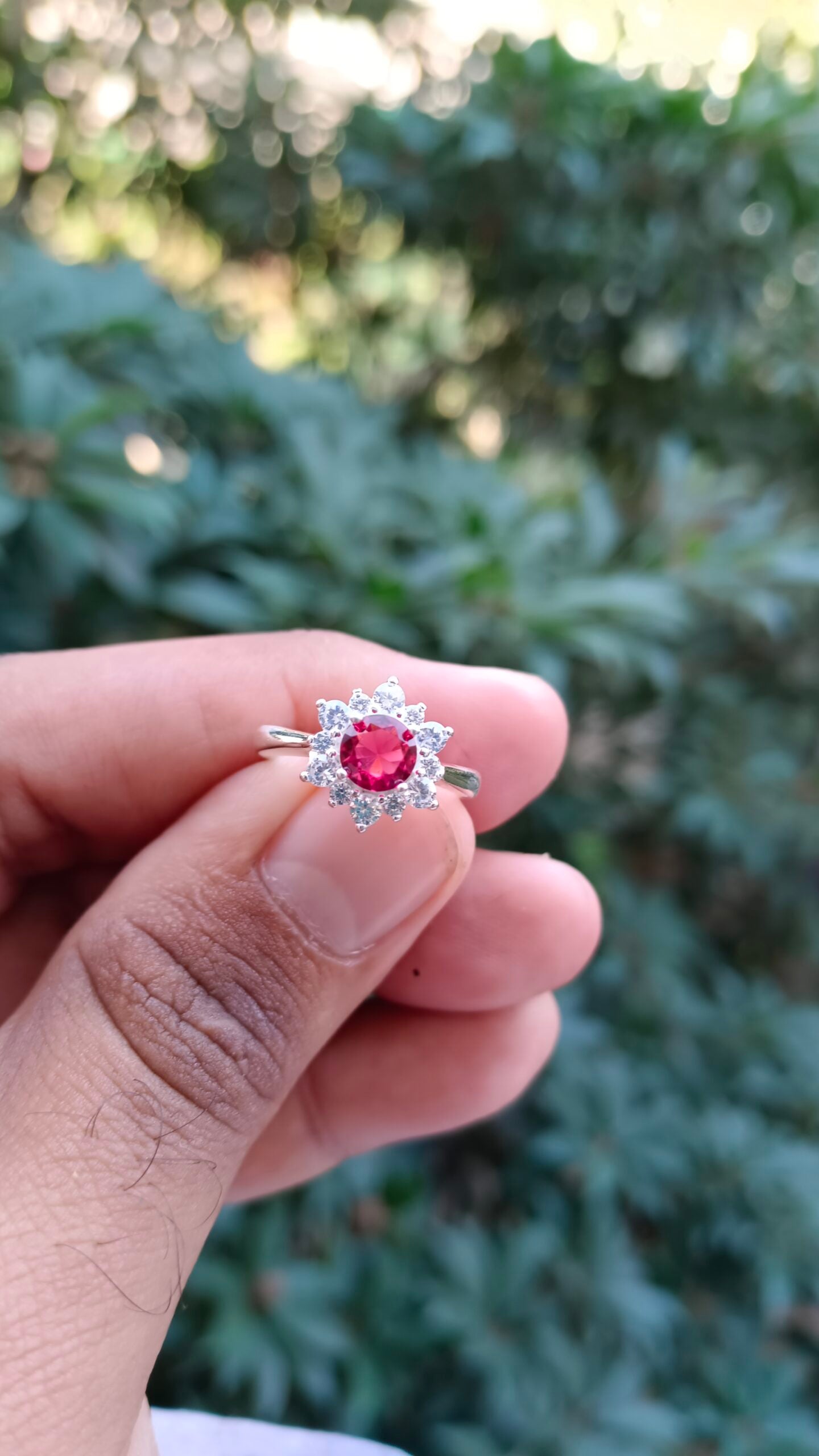 Red Zircon Ladies Ring