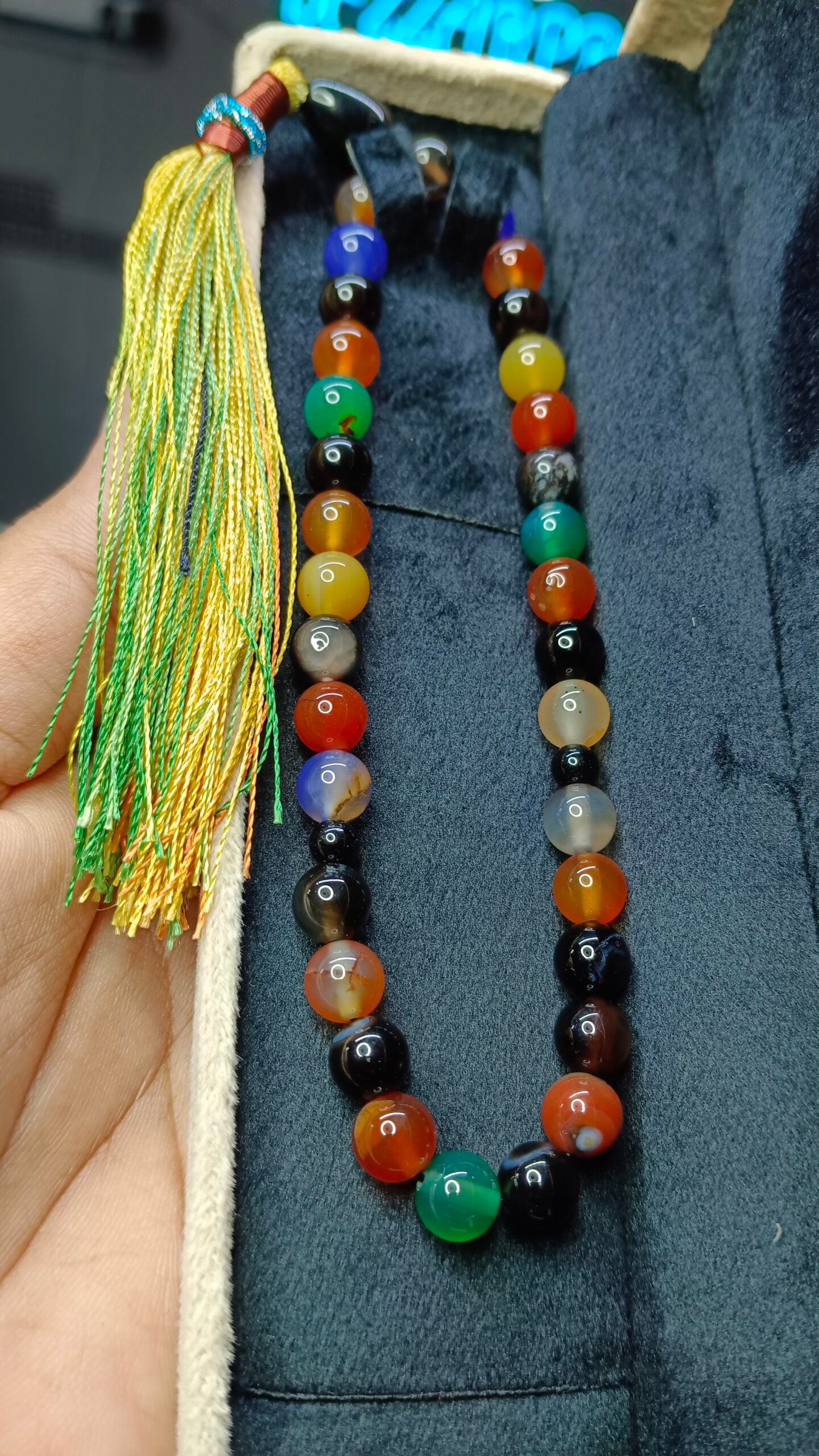 Mix Color Sulemani Aqeeq Tasbeeh 33 Beads