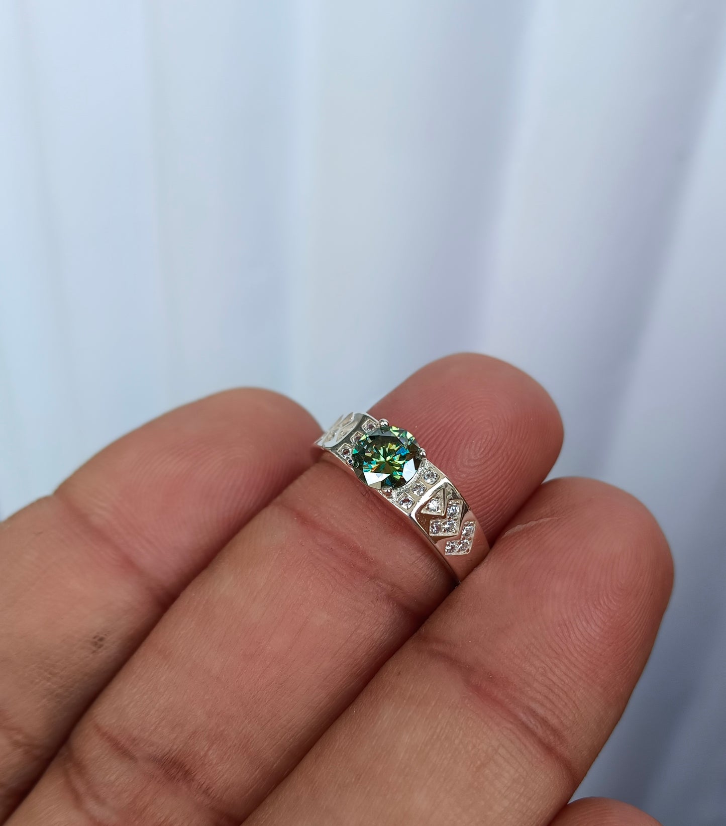 Green MOISSANITE Diamond Ring