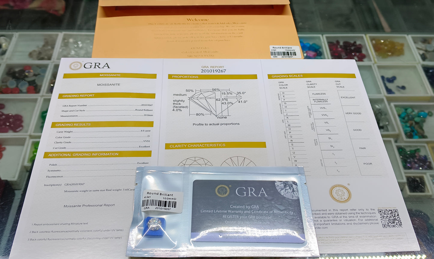 Moissanite Diamond 4 CRT (GRA Certified)
