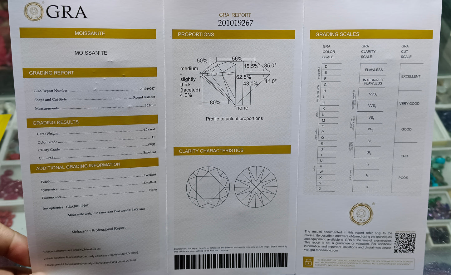 Moissanite Diamond 5 CRT (GRA Certified)