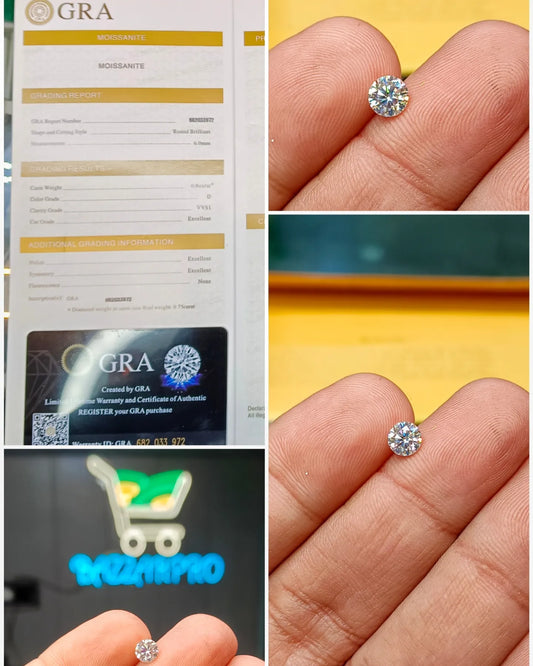 0.80 Cents Moissanite Diamond (GRA certified)