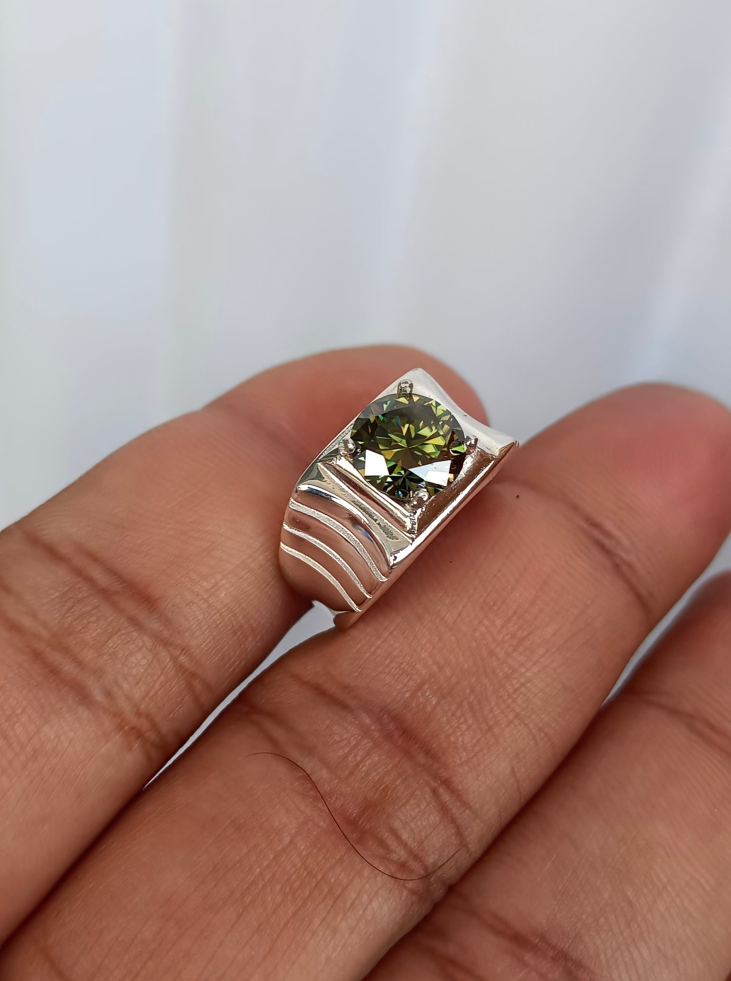 2.80 CRT Moissanite diamond ring pure silver