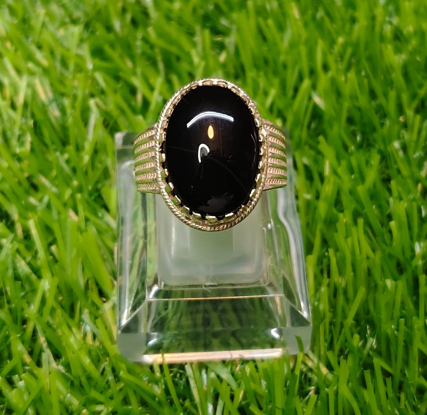 Black Yamni Aqeeq Ring