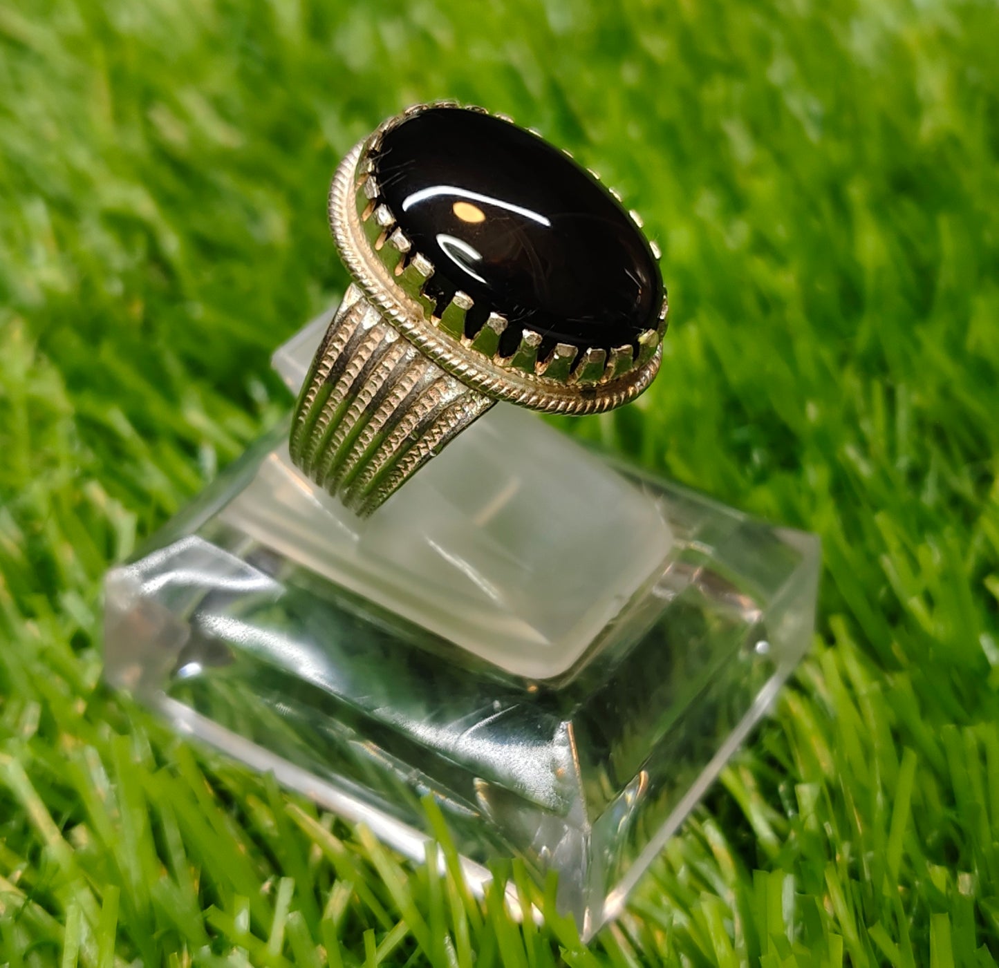 Black Yamni Aqeeq Ring