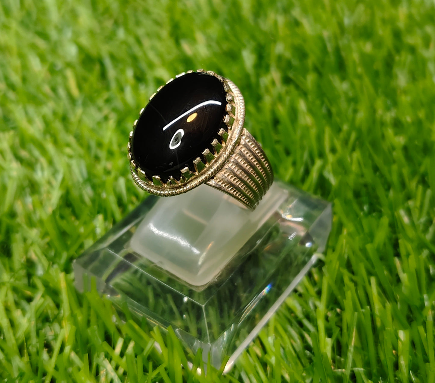 Black Yamni Aqeeq Ring