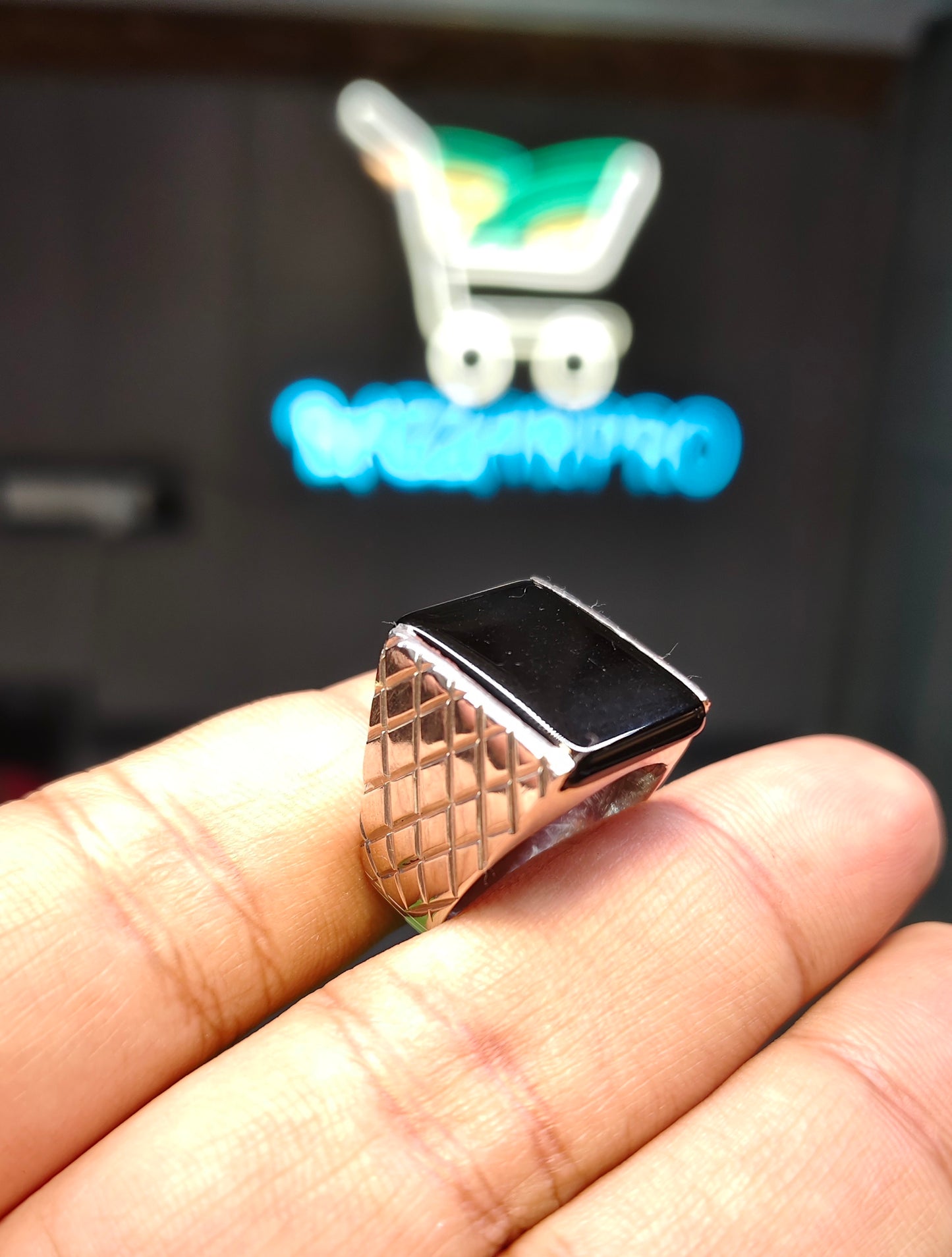 Black Yamni Aqeeq Ring