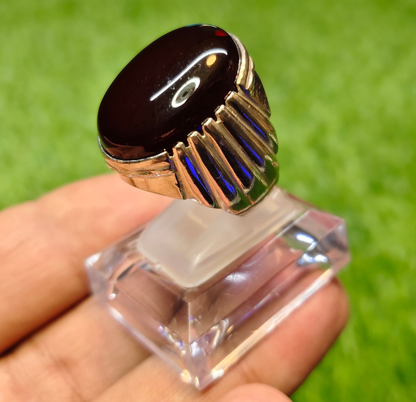 Natural Yamni Aqeeq Ring