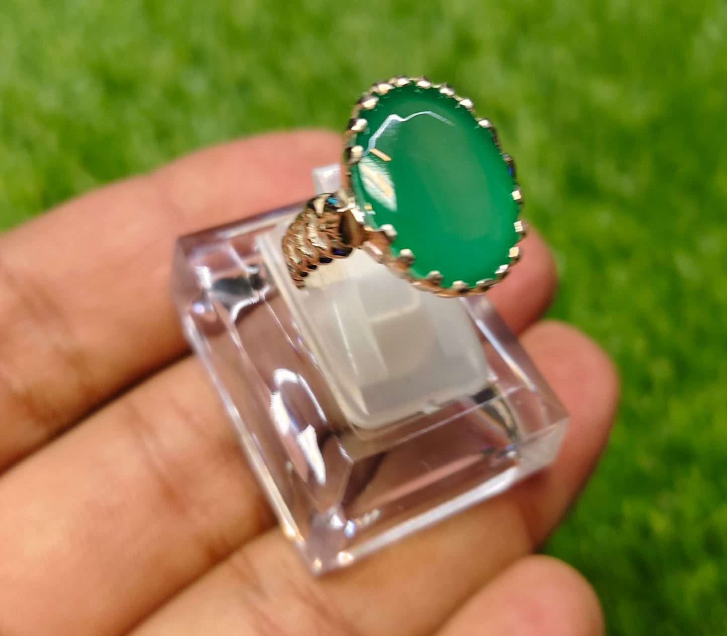 Natural Sabaz Aqeeq Ring