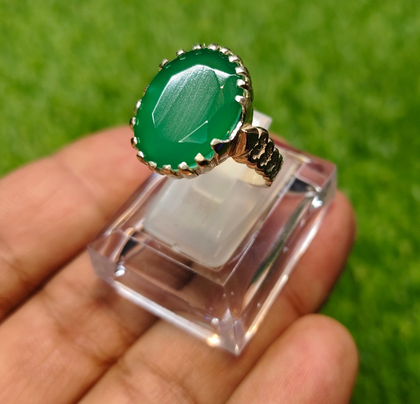 Natural Sabaz Aqeeq Ring