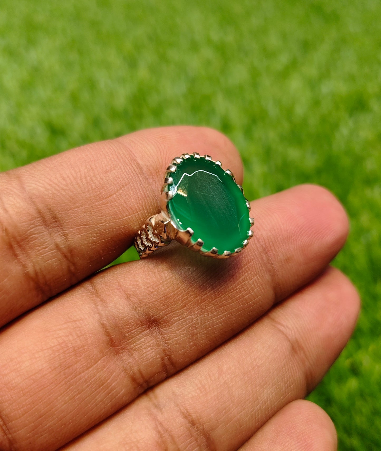 Natural Sabaz Aqeeq Ring