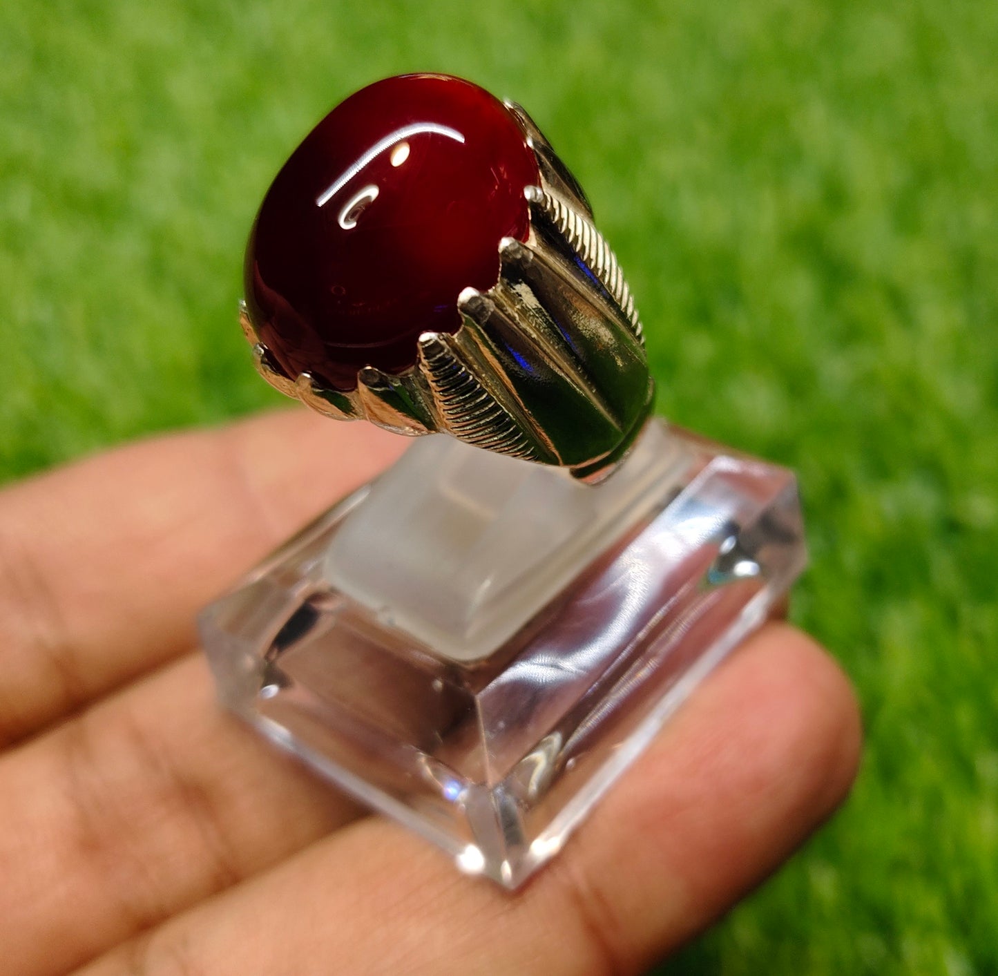 Natural Yamni Aqeeq Ring