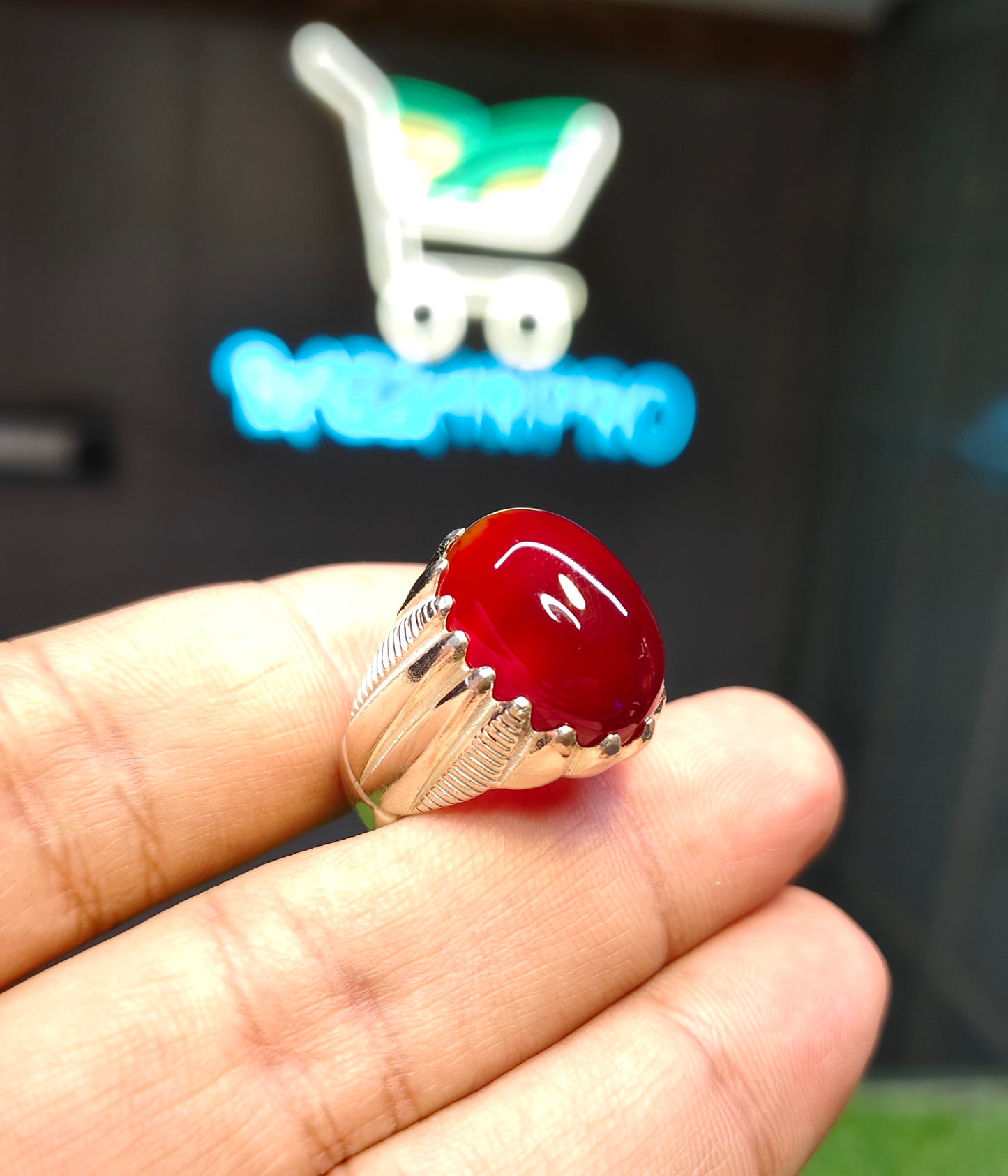 Natural Yamni Aqeeq Ring