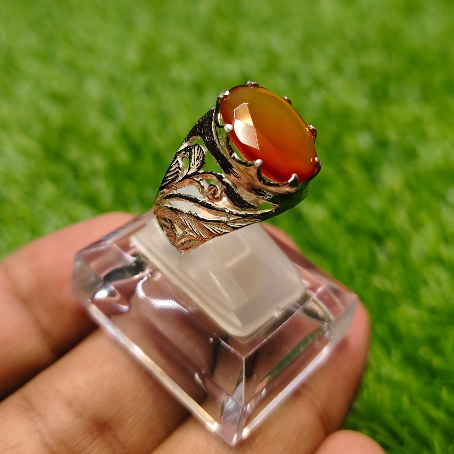 Natural Yamni Aqeeq Ring